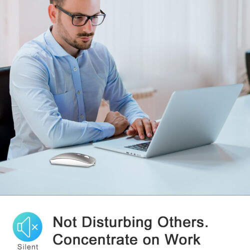 Ασύρματο ποντίκι διπλής λειτουργίας για MacBook και PC, επαναφορτιζόμενο ποντίκι 2
