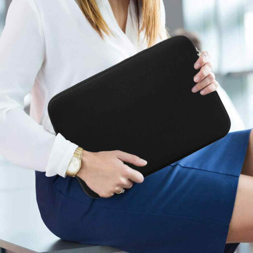 Bolsa para laptop com compartimento adicional para dispositivos de 11 a 14 polegadas, design fino e leve com zíperes duplos, capa protetora 2
