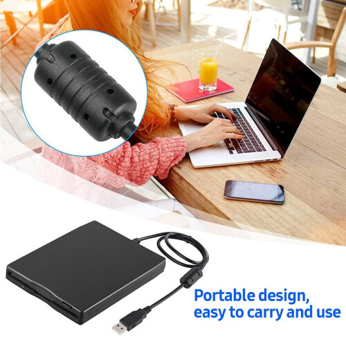 Floppy Disk Reader, USB External Floppy Disk Drive, Read Write 1.44 MB Floppy Disk, Plug and Play, No External Power Required, Portable External Drive 2
