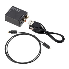 Convertor audio digital-analogic Toslink-analogic, coaxial, transformă intrarea digitală optică sau coaxială în ieșire stereo analogică RCA cu