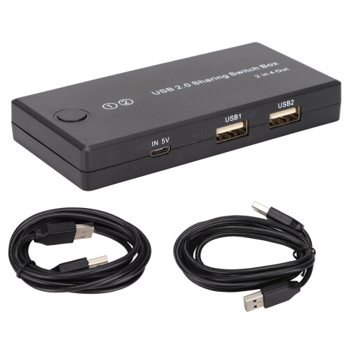 Compact Size Space Saving Device, Button Switch LED Indicator for Peripheral Sharing USB2.0Switch Box Driver Free Setup 1