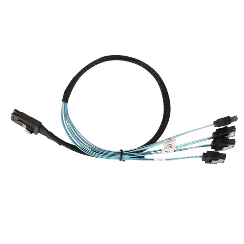 RAID-controller-harddiskkabel, Mini SAS HD til SATA-adapterkabel, RAID-controllerforbindelse med høj densitet med aluminiumsfolieafskærmning for 1
