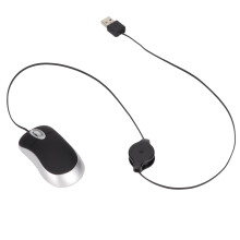 Draagbare muis voor laptop en pc, plug-and-play bedrade computermuis met compact en draagbaar ontwerp, USB-muis voor op reis en op kantoor,