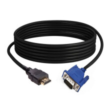 Computer VGA Cable 1.8M, Shielded 15 Pin VGA to VGA Cord for High Resolution Display, Gold-Plated Male to Male Connection for TV Monitor Projector, EM