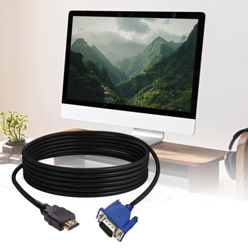 Καλώδιο οθόνης VGA 1,8 μέτρων, καλώδιο Full HD 15 ακίδων αρσενικό σε αρσενικό με σταθερή 1
