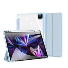 Capa elegante para iPad Pro 11 (2022/2021/2020/2018), em couro PU durável com forro ultramacio, parte traseira transparente que preserva a beleza
