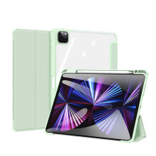 Étui de protection pour iPad Pro 12,9 pouces, design hybride fin avec absorbeur de chocs et fermeture magnétique, coque arrière transparente pour