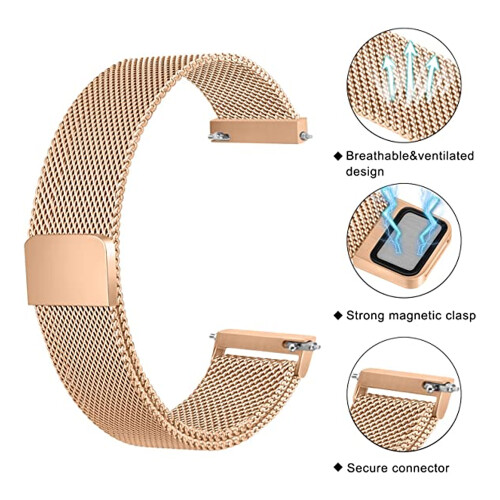 Urrem til Samsung Galaxy Watch5Pro, justerbar størrelse magnetisk mesh-rem med problemfri forbindelse, rustfrit stålmateriale åndbart design 2