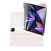 Hybrid-cover til iPad Air 10,9 tommer, klar, gennemsigtig bagside, stødsikkert cover med automatisk wake/sleep og blyantholder (passer til iPad