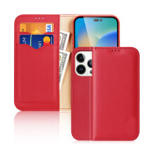 Peňaženkové puzdro kompatibilné s iPhone 14Pro Max, pravá hovädzia koža, prémiový kožený pocit, jednoduchý prístup k portom
