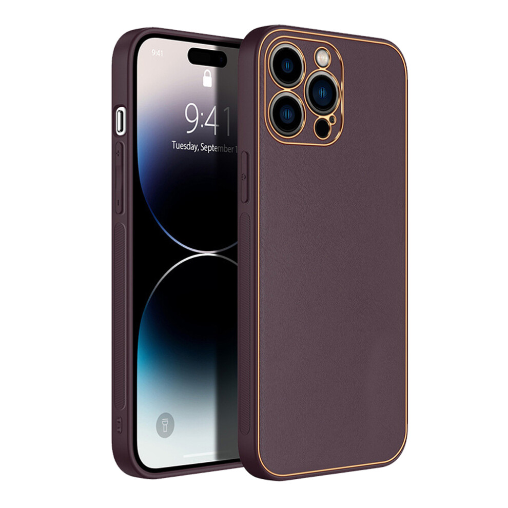 Classic Iphone 14 Pro Leather Case, Protective Cover With Electroplated Design, Raised Lip Protection For Camera & Screen, Easy Access To All Buttons 9012494513028
