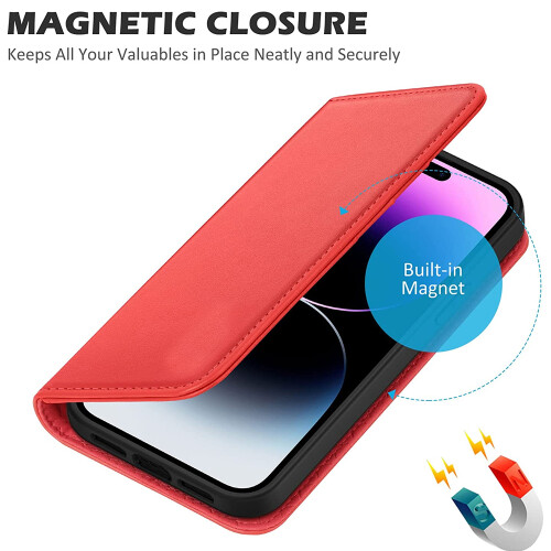 Θήκη πορτοφολιού συμβατή με iPhone14Pro Max, Γνήσιο δέρμα αγελάδας, δέρμα υψηλής 2