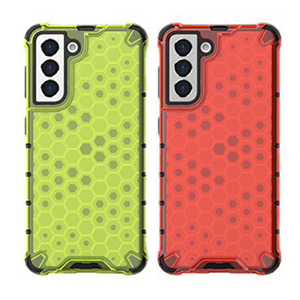 Samsung S22 Pro Case, Transparent Honeycomb Pattern Design Shockproof Phone Bumper Cover Comprehensive Protection Translucent Honeycomb Texture White 9176269808174