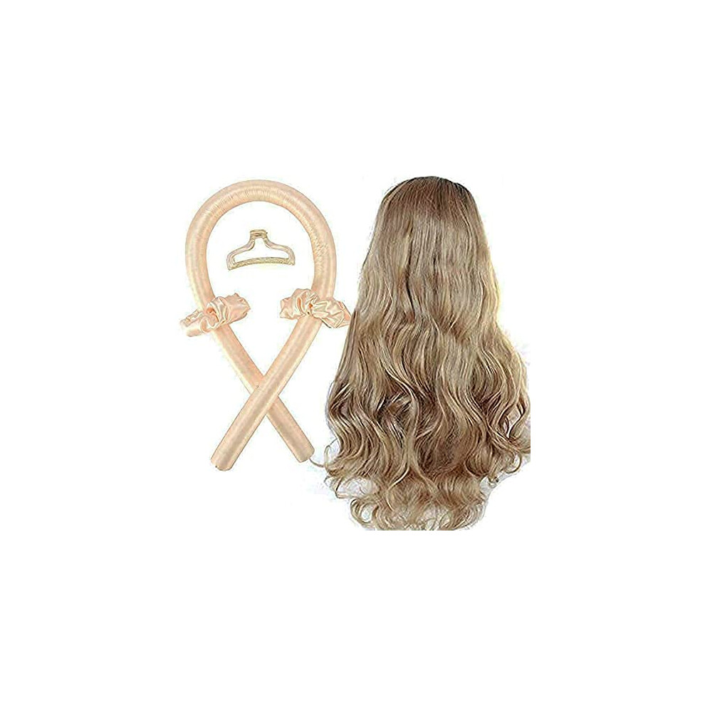 Yellow Heatless Hair Curlers Overnight No Heat Curling Headband For Long Hair Soft Foam Ribbon