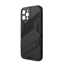 Tåligt Armour-skal för IP14-Pro-Max, stötdämpande i 4 hörn med upphöjd ram, stativ i flera vinklar, hybridhård PC+TPU, kompatibel med iPhone