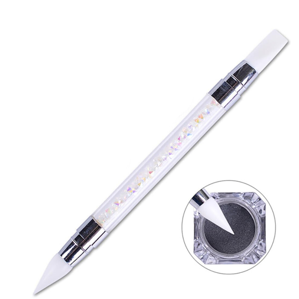 Nail Art Silicone Pen Dual Head Manicure Tool for Precise Rhinestone Placement and Decoration