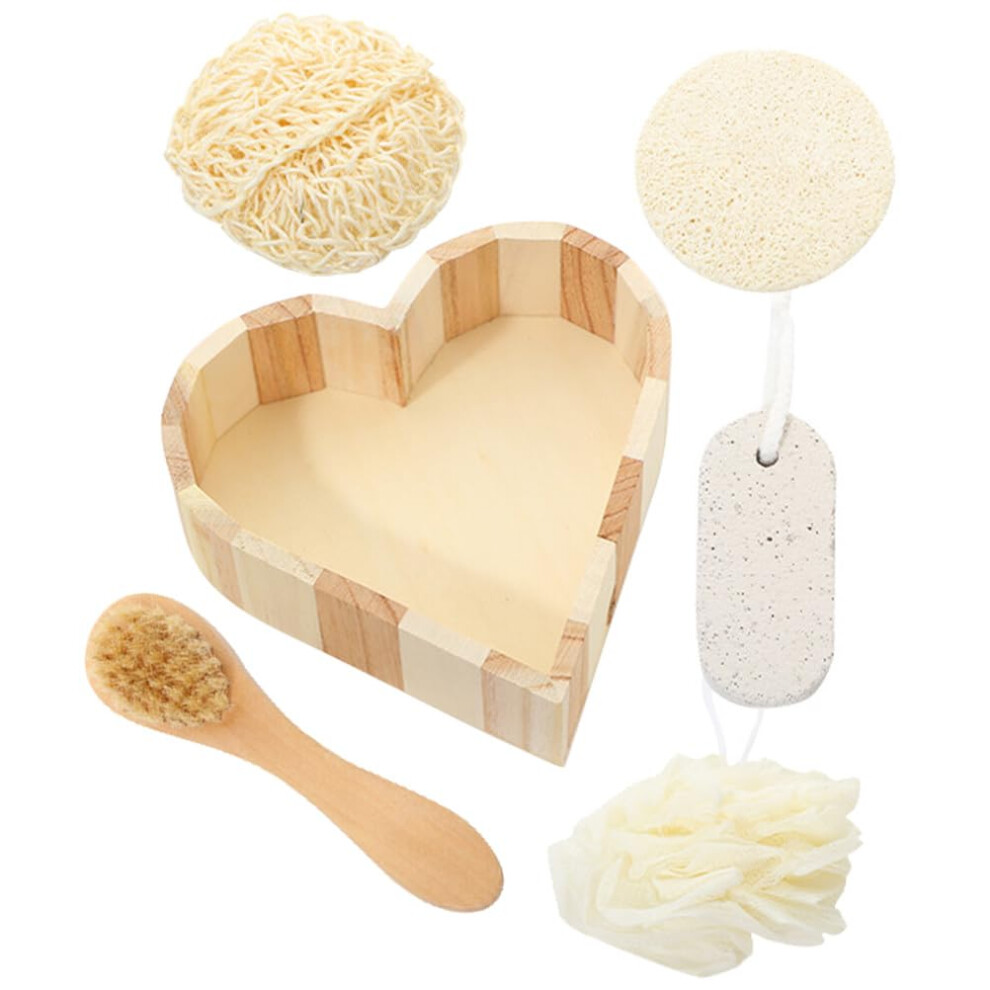 Bath Scrubber with Pumice Stone, 2 in 1 Foot File and Long Handle Body Brush for Shower