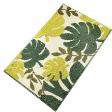 Tapis de sol Giyblacko, tapis de porte à motif de feuilles, tapis de bain/toilettes imperméable en microfibre antidérapante.
