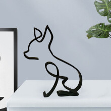 Sculpture minimaliste en métal représentant un chien Federra - Cadeau personnalisé