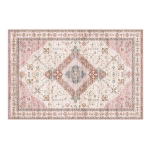 Vintage Ethnic Area Rugs, Retro Washable Non-Slip Rugs for Bedroom, Dining Room, Living Room, 4 x 6 ft, Red, 1 Pack