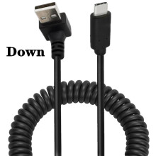 Câble de données et de chargement mobile USB 3.1C mâle vers USB 2.0AM mâle, câble télescopique pour voiture de 1,5 m (5 pi)