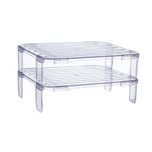 Étagère de rangement intérieure pour réfrigérateur (1 pièce), empilable et à compartiments séparés, transparente