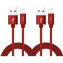 Kompatibel telefonkabel, [2-pack] 60 cm flätad nylonsladd med snabbladdningsfunktion, USB-ersättning för telefon X8, 8, 7, 7, 8 Plus