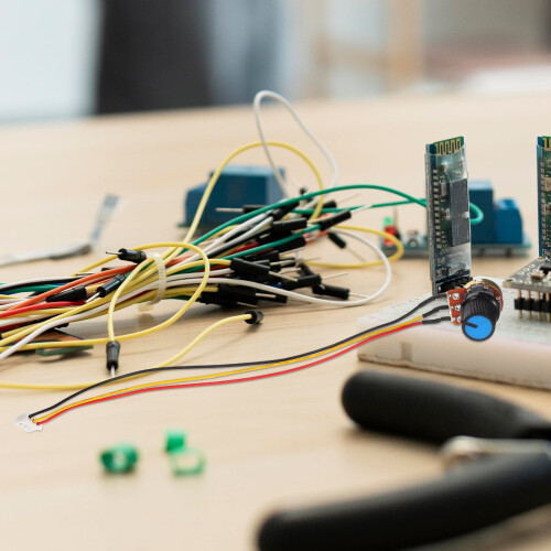 10 Stück variable Widerstände, lineare, einstellbare Drehpotentiometer mit Anschlusskabel 1