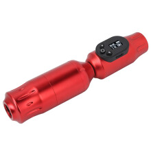 Wireless Rotary Tattoo Pen Kit with Battery, Low Vibration, OLED Display, Professional Red Shader