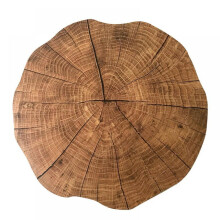 Set de table rond imitation bois, napperon isolant, décoration de table, 38 x 38 cm / 15 x 15 pouces