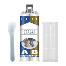 Metal Epoxy Glue Professional High Temperature Soldering Glue Heavy Duty Metal Repair Agent Metal Repair Glue A B for Welding Aluminum Steel 100ML