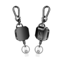 Nuevo paquete de 2 cordones retráctiles, llavero con portatarjetas de identificación de metal resistente y mosquetón con clip para cinturón.