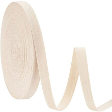 55 Yards Beige Cotton Twill Tape 16mm Wide Heavy Sewing Webbing High Density Cotton Tape for Sewing DIY Craft Binding Seam Trim 0.5mm Thickness
