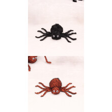 Araignée poilue noire et orange pour Halloween, grande décoration d'araignée effrayante de 22 x 14 cm pour l'intérieur et l'extérieur, lot de 2