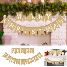 WinysinLinen Merry Christmas transzparens születésnapi girland2Pennant transzparensek függő partidekorációk
