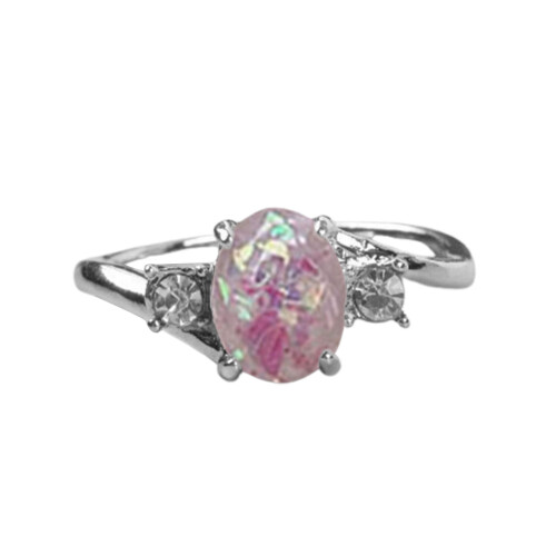 Xinyolin Oval Opal Rhinestone Knuckle Ring - Exquisite Women's Finger Ring 1