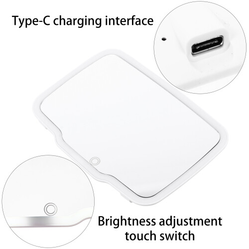 1pc Adjustable Dressing Mirror Car LED Makeup Mirror Vanity Mirror (White) 2