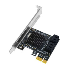 PCIE - SATA kártya PCI-E adapter PCI Express - SATA3.0 bővítőkártya, 4 portos SATA III6G SSD HDD IPFS bányászathoz