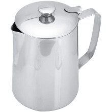 Milk Frothing Cup, Stainless Steel MugPitcher Jug with Lid Latte Coffee Art Tool for Home Cafe Bar Restaurant Hotel(1000mL)