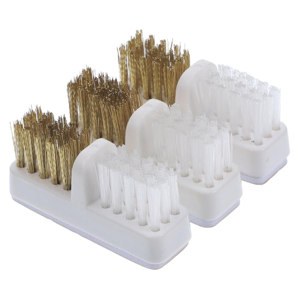 Nail Drill Bit Cleaner Set with Dual Hardness Copper Wire Brush for Manicure Pedicure Dust Removal