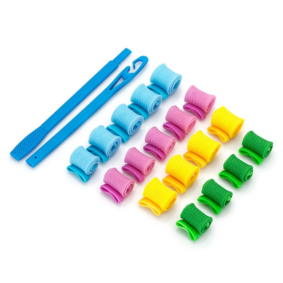 Hair Curlers Set 18pcs Heatless Spiral Rollers for Soft Curls Gentle Hair Protection Styling