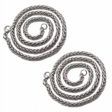 2x Modieuze Sieraden Roestvrijstalen Kettingen voor Heren en Dames Kielketting 3mm 24Inch