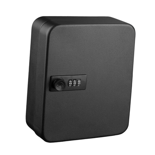 Key Cabinet with Combination Lock, Box Wall Mount with Code, Security Key Box, Key Box Key Holder Lockbox for Office Wall Cabinet Black 28 hook 1