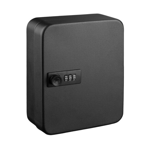 Key Cabinet with Combination Lock, Box Wall Mount with Code, Security Key Box, Key Box Key Holder Lockbox for Office Wall Cabinet Black 28 hook 2