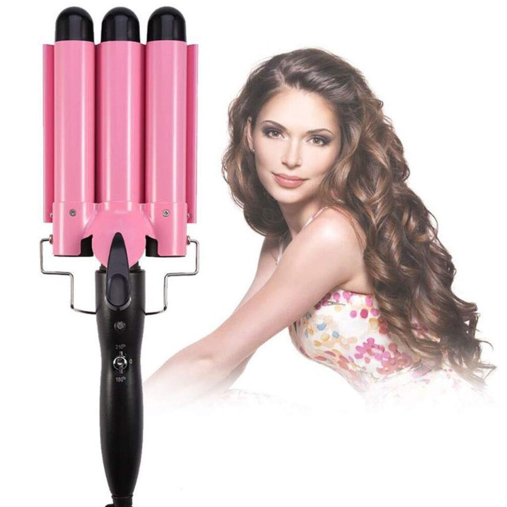 Professional 32mm Ceramic Curling Iron and 3 Barrel Hair Waver with Fast Heat Up for LongLasting Waves