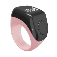 (Pink) High Precise Rings Counter with Blood Oxygen Monitoring Accurate Counting For Fitness Enthusiasts And Spiritual Practice  White