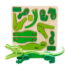 Kit de Dinossauro de Madeira para Colorir e Montar - Quebra-cabeça 3D de Dinossauro - Brinquedo Educativo Criativo para Crianças - Aprendizado