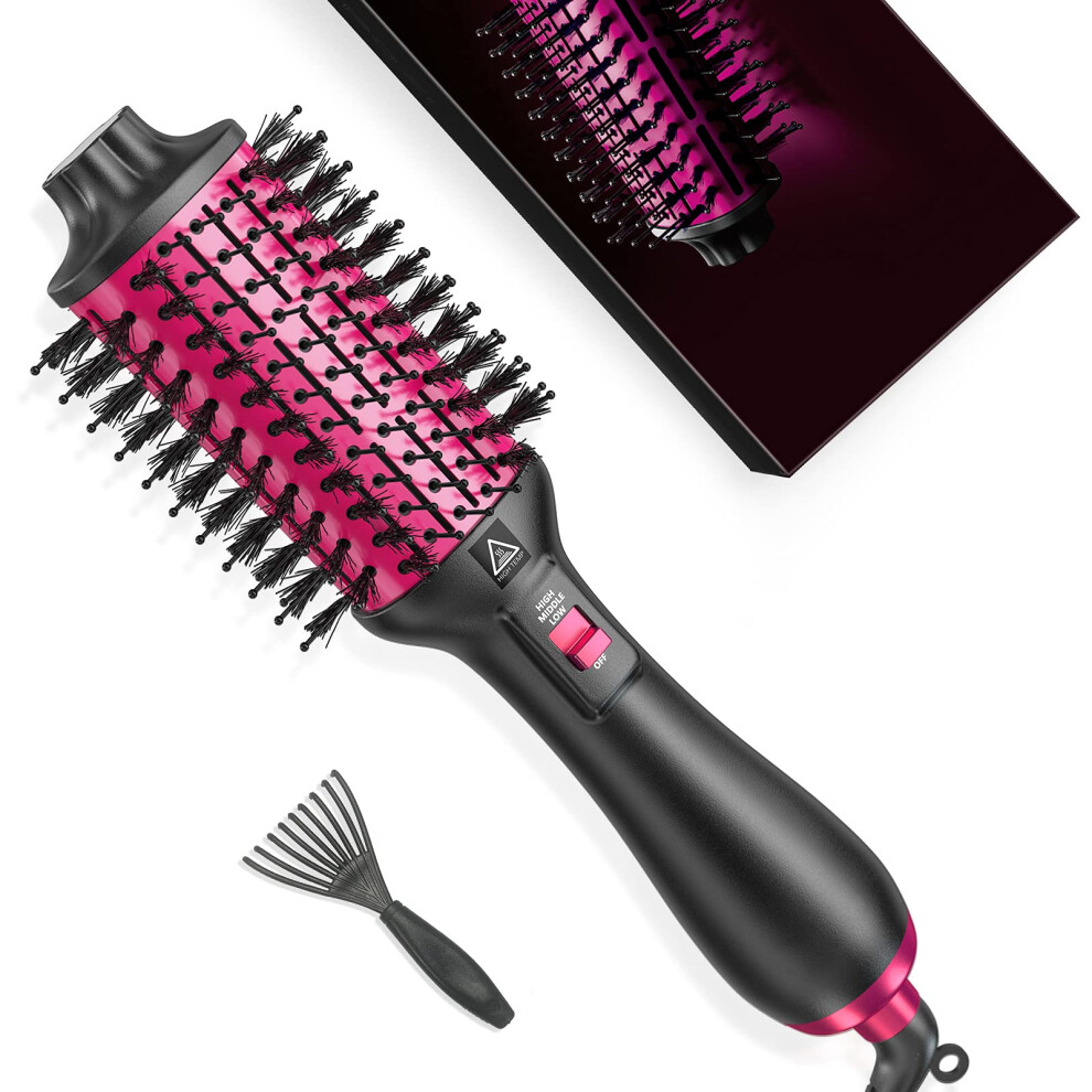 Hot Air Brush Blow Dryer for Straightening and Curling, Fast Drying Ionic One Step Volumizer
