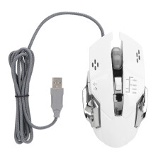 Draadloze gamingmuis met 7-kleurige regenboog RGB-achtergrondverlichting, oplaadbare batterij voor langdurig gamen en ergonomische grip voor