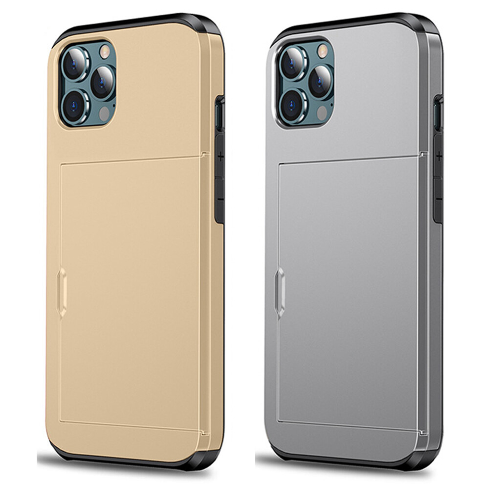 Dual Layer Protection Case For Compatible Iphone 14, Shockproof Card Holder With Hidden Slot, Slim Wallet Phone Cover For Wireless Charging And Precis 9012494620566